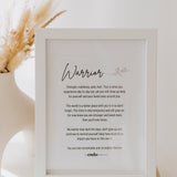 Warrior Quote Print