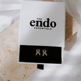 Silver Endometriosis Ribbon Earrings