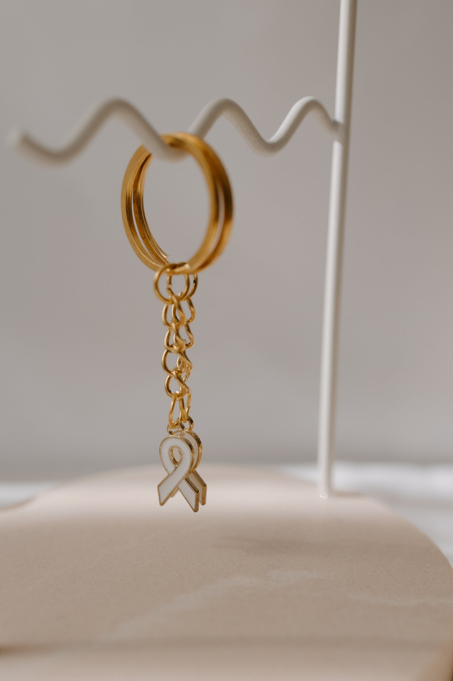 Gold Ribbon Key Ring