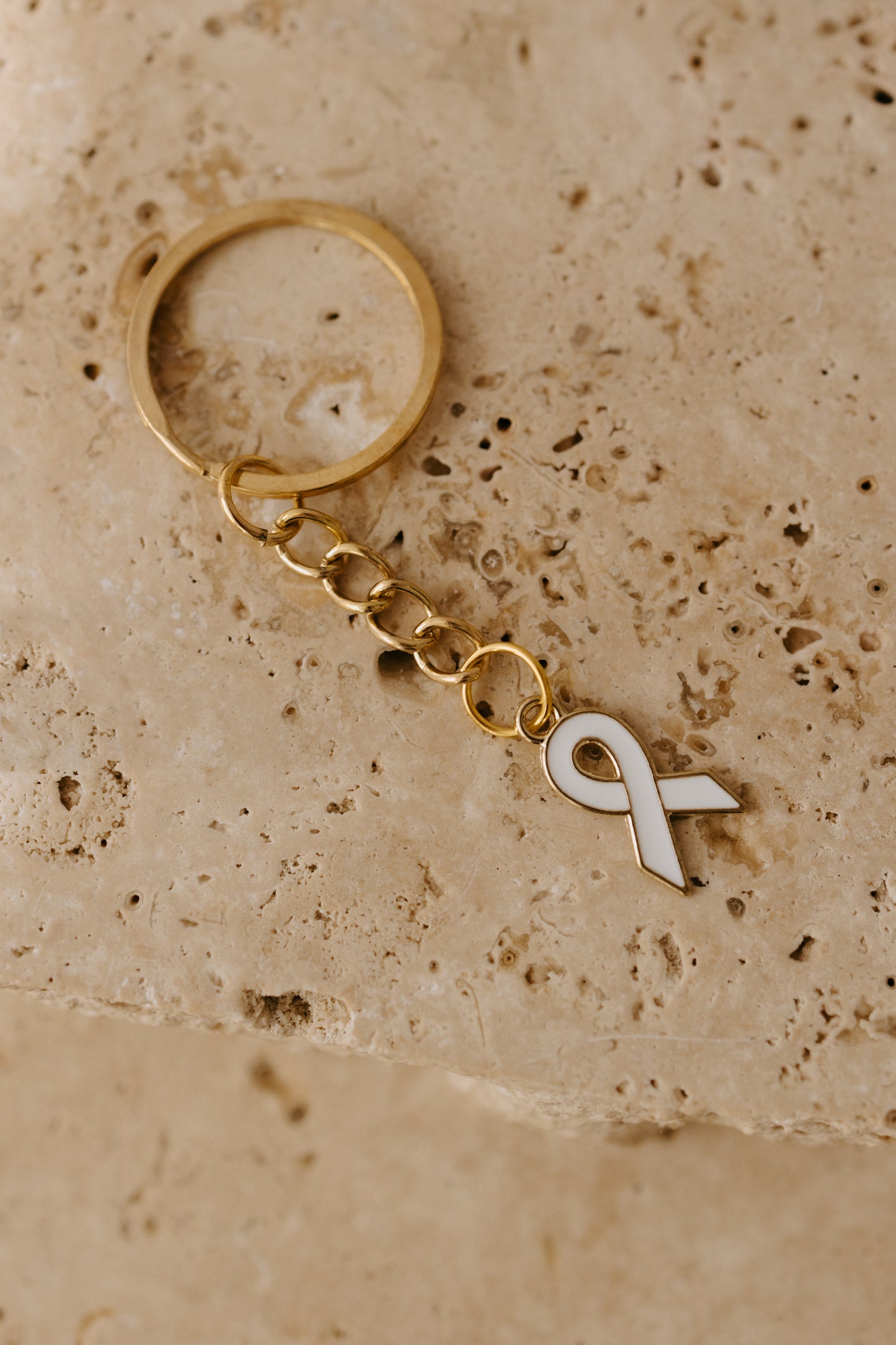 Gold Ribbon Key Ring