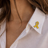 Endometriosis Awareness Yellow Ribbon Pin
