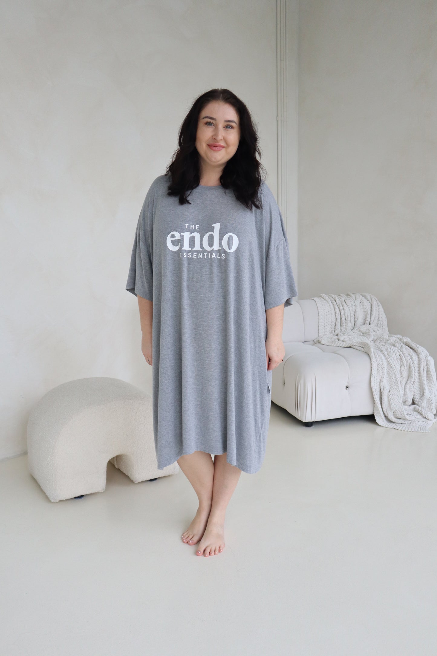 Grey Oversized Sleep Tee