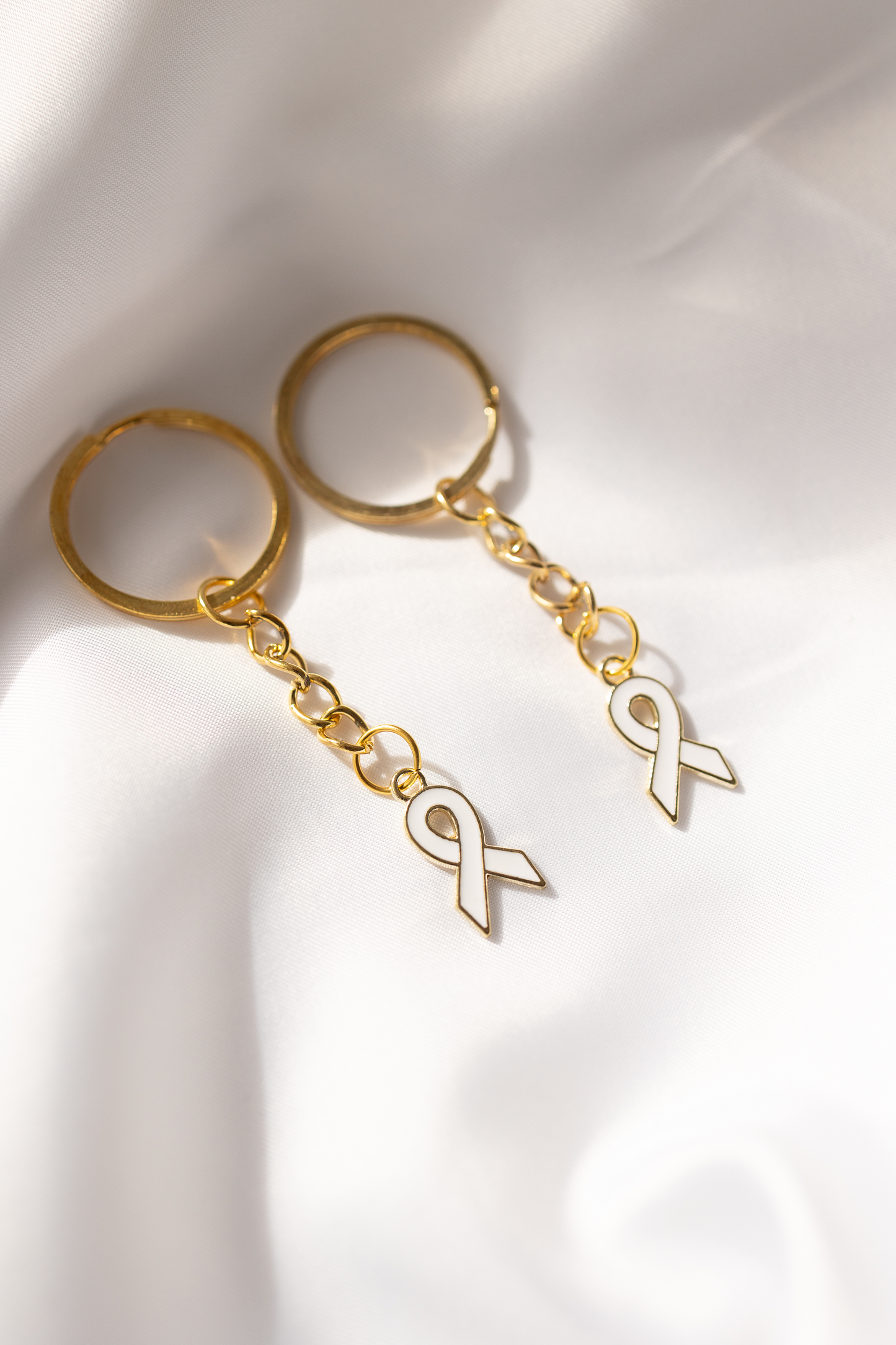 Gold Ribbon Key Ring