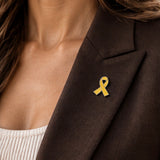 Endometriosis Awareness Yellow Ribbon Pin