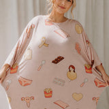 Pink Emoji Oversized Sleep Tee
