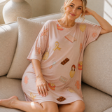 Pink Emoji Oversized Sleep Tee