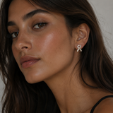 Silver Endometriosis Ribbon Earrings