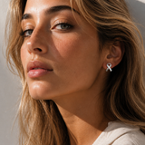 Silver Endometriosis Ribbon Earrings