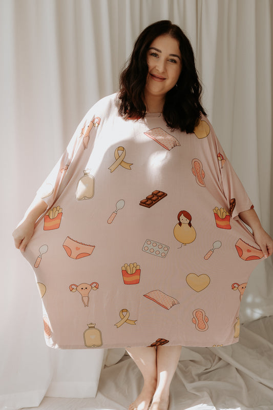 Pink Emoji Oversized Sleep Tee