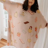 Pink Emoji Oversized Sleep Tee